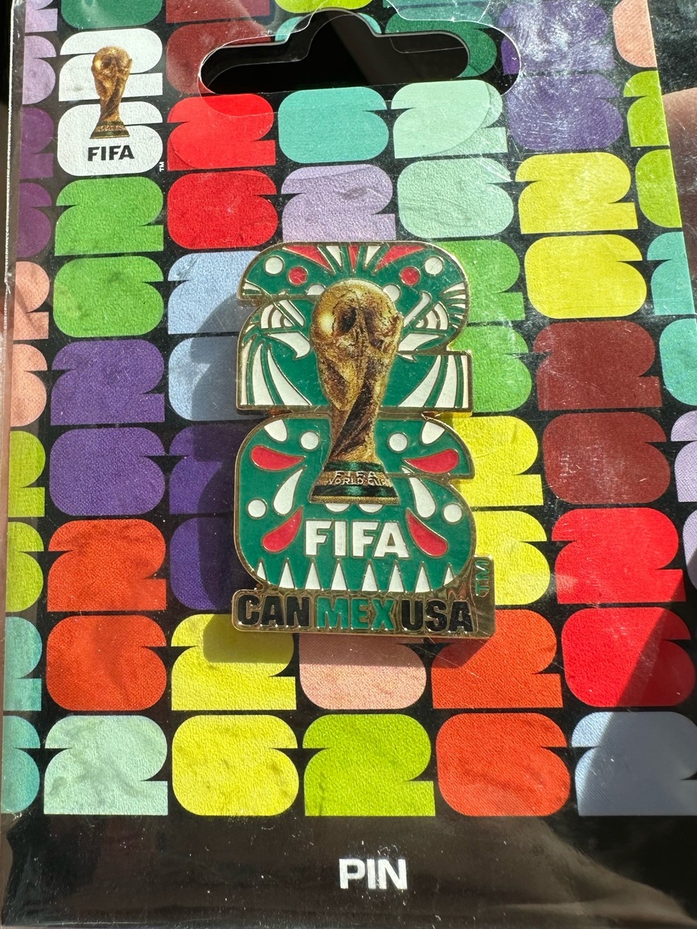 World Cup Enamel Pin - Mexico USA Canada Green Accent